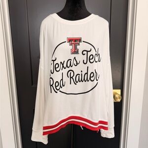 Sideline Apparel White Long Sleeve Shirt Texas Tech TTU XXL Extra Large